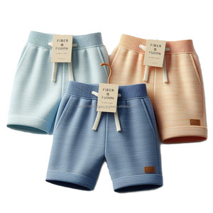 Shorts décontractés pour garçons sur mesure pantalons tricotés en coton taille élastique respirant short pour garçons solide imprimé rayé enfants - Product Image 3