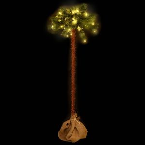 Sapin de Noël Artificiel 82,7 pouces Vert et Marron en PVC et Acier avec Tissu Lin Vert et Marron en PVC et Acier - Product Image 3
