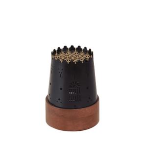 Brûleur Bakhoor de Style arabe moderne classique avec support de brûleur en métal d'encens à Base en bois pour les parfums aromatiques de salon à la maison - Product Image 1