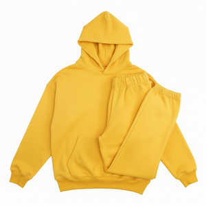 ชุดเซ็ตเสื้อฮู้ดดี้และกางเกงจ็อกเกอร์ลำลองสำหรับฤดูหนาว แบบยูนิเซ็กซ์ ล้างสีแบบแอซิดวอช ระบายอากาศได้ดี แต่งลูกปัด ไซส์พลัส แบบกลับด้านได้ 65% - Product Image 1