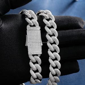 Exclusivo Hip Hop Moda Trendy 12mm Vvs Ronda Moissanite Diamante Cadena de Eslabones Cubanos a los Mejores Precios DE LA India - Product Image 6