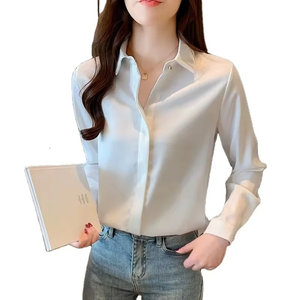 Chemises habillées en coton pour femmes style professionnel, chemises habillées de haute qualité, chemisiers en soie pour femmes, chemisiers à manches longues pour femmes - Product Image 2