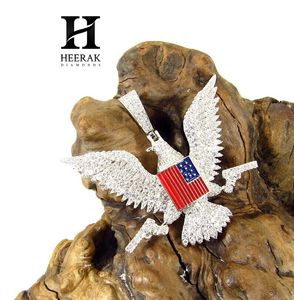 Colgante Personalizado de Águila Americana con Diamantes VVS de Laboratorio, Escudo de la Bandera de EE. UU., Águila con Pistola, Joyería Hip Hop - Product Image 2