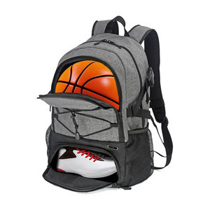 Red Basketball with <b>Shoe</b> Compartment and Ball <b>Holder</b> Large Waterproof Sports Bag for Training Basketball School Bags - Product Image 2