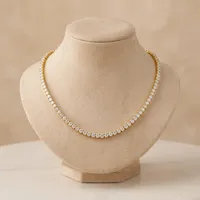 Collier tennis en or avec diamants brillants certifiés IGI RAMDUT IMPEX RD-DTC11, options de longueur 15-20 pouces, unisexe, diamants de laboratoire