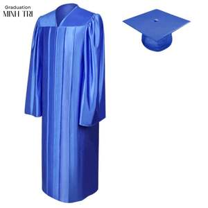 Gorro de graduación de poliéster brillante púrpura con vestido | Atuendo de ceremonia escolar personalizado | Servicio OEM ODM - Product Image 4