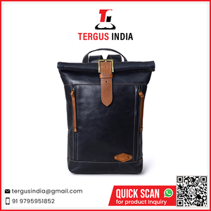 Sac à dos décontracté en cuir véritable de style classique, léger, tendance et polyvalent - Product Image 2