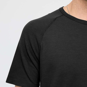 T-shirt d'été décontracté pour homme en coton pur épais de qualité supérieure, col rond, gaufré, uni, à manches courtes, respirant et anti-humidité, coupe ample - Product Image 5