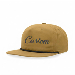 Gorra snapback de nailon sin estructura OEM ODM con visera plana, logotipo bordado personalizado, 5 paneles, impermeable, para hombre y mujer - Product Image 1