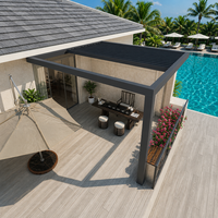 Système de pergola motorisée murale pour extérieur, toit de pergola en aluminium à lamelles pour jardin