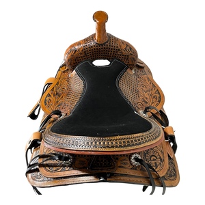 Premium Handcrafted Western Leather Saddle Genuine Cowhide Cowboy Horse Saddle for Trail Riding Ranch Work and <b>Equestrian</b> Sport - Product Image 4