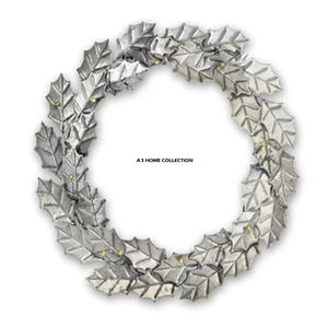 Corona Colgante de Metal Plateado Brillante, Hecha a Mano, Edición Limitada, Decoración Navideña Elegante para el Hogar, Sublimación en Blanco - Product Image 1