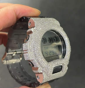 Reloj Unisex de Cuarzo con Diamantes Moissanite VVS1, Elegante Caja de Acero Inoxidable, Correa de Goma, Joyería Hip Hop - Product Image 2