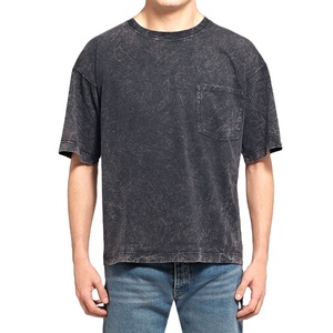 T-shirt personnalisé délavé à l'acide pour hommes 100% coton T-shirt graphique surdimensionné de grande taille avec logo imprimé T-shirt vintage pour hommes - Product Image 1