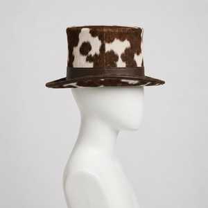 Sombrero de Cuero con Estampado de Vaca, Estilo Europeo y Americano, Unisex, para Fiestas Formales, para las Cuatro Estaciones, para Adultos - Product Image 4