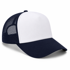 OEM Blank Trucker <b>Hat</b> Custom Solid Color Baseball Cap Polyester Foam Mesh Back Adjustable Snapback Sports Headwear 6-Panel - Product Image 2
