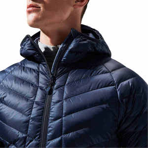 Veste d'hiver rembourrée légère à capuche pour homme, coupe-vent, imperméable, pliable, matelassée, parka d'extérieur bleu marine - Product Image 6