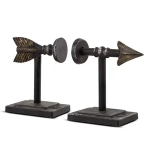 Wood and Aluminium Bookends Aeroplan Design Superior Quality Silver and Brown Color Book Holder Use for Hotel Home <b>Decoration</b> - Product Image 4