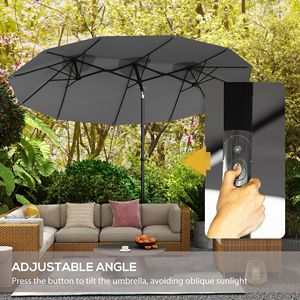 9.5ft <b>Large</b> Double Sided Garden <b>Umbrella</b> Outdoor Patio & Market <b>Umbrella</b> Tilt Crank for Courtyard Park 2.7m Radii Made Polyester - Product Image 4