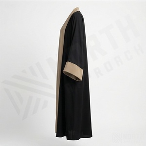 Abaya Juba islamique pour femmes de haute qualité à ouverture frontale, 2 pièces, couleur personnalisée, polyester, longueur cheville - Product Image 3