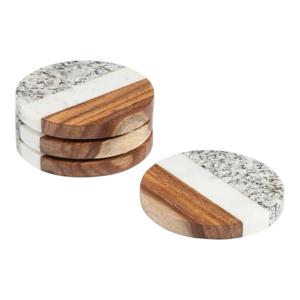 Sous-verres modernes personnalisés en bois naturel et résine, épaisseur 300 mm, résistants à la chaleur, réutilisables, pour la maison et la table - Product Image 2