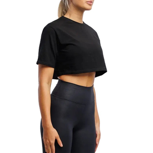 T-shirt court d'été pour femme 2026, haute qualité, 100% coton respirant, anti-boulochage, col rond, manches courtes, coupe ample - Product Image 1