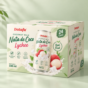 น้ำมะพร้าวโซดา รสลิ้นจี่ เครื่องดื่มอัดลม 330 มล. น้ำอัดลมผลไม้กระป๋อง - Product Image 2