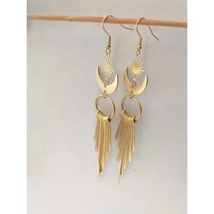 Pendientes de Latón Hechos a Mano con Acabado Mate Pulido, Estilos Antiguos/Modernos/Tradicionales, Chapados en Oro - Gran Venta - Product Image 2