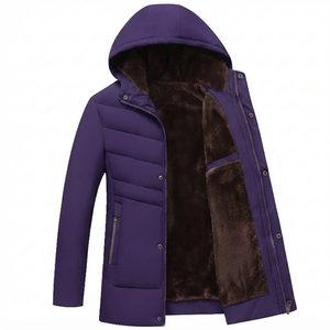 Men's Warm Hooded Quilted <b>Jacket</b> Soft <b>Fleece</b> <b>Lining</b> Casual Winter Coat for Daily Wear - Product Image 1