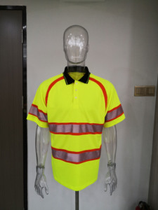 Camiseta de Seguridad de Alta Visibilidad, Ecológica, Transpirable, de Manga Corta, Talla Grande, para Hombre, de Malla, Naranja Marino, Clase 2, Ropa de Trabajo, 180g - Product Image 6