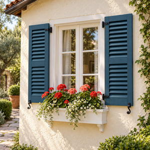 Panel de Celosía Fija Pintado en Azul Oscuro para Ventanas Exteriores, Casas de Jardín y Decoración de Porches, Contraventana de Madera Maciza - Product Image 5