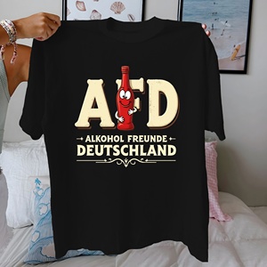 เสื้อยืดผู้หญิงผ้าคอตตอนแท้ใส่สบายมีตัวอักษร AFD แนววินเทจ - Product Image 2
