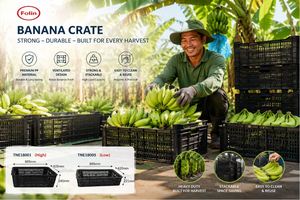 Caja de Almacenamiento de Plástico PP Rectangular Negra, Apilable, para Uso Agrícola - Product Image 5