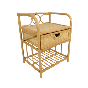 Wholesale Rattan Bedside Table Lamp Bohemian Vibes <b>Night</b> <b>Stand</b> Bedside Table Made from Vietnamese Artisans - Product Image 3