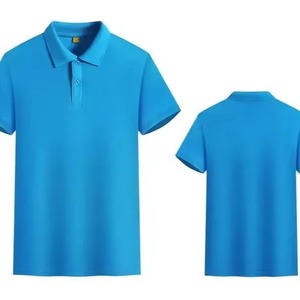 Polo en tricot bleu pour homme, manches courtes, boutons sur le devant, couleur unie, style décontracté, coupe classique, OEM - Product Image 4