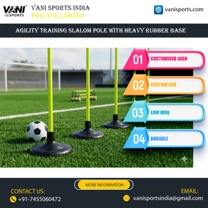 Soccer Agility Slalom <b>Training</b> <b>Poles</b> with Weighted Rubber Base Speed & Footwork <b>Training</b> Equipment - Product Image 4