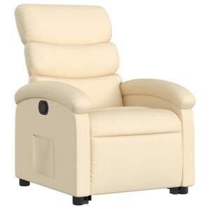 Fauteuil inclinable autoportant en tissu 100% polyester couleur crème, structure en métal et contreplaqué - Product Image 3