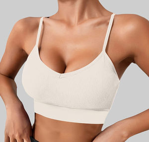 เสื้อชั้นในกีฬาสำหรับผู้หญิงแบบเรียบง่าย รองรับแรงกระแทกสูง ระบายอากาศได้ดี ผลิตจากผ้าสแปนเด็กซ์/ไนลอน ปรับแต่งโลโก้ด้านหน้าได้ ใส่สบาย เหมาะสำหรับการออกกำลังกาย - Product Image 1