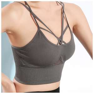 Vente Flash : Soutien-gorge de Sport Personnalisable avec Logo, Dos Croisé en Maille, Sans Coutures, pour Fitness et Yoga - Product Image 3