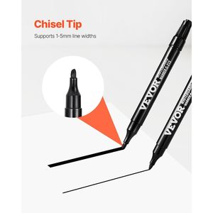 Marcatori cancellabili a secco da 36 conteggi neri e pennarelli con punte a scalpello bianco a basso odore - Product Image 3