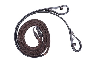 Rênes en cuir de buffle tressées avec stoppeurs, accessoires pour chevaux, équipement d'équitation - Product Image 1