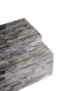 Caja de joyería de madera con incrustaciones de hueso de rayas grises ecológicas para mujer, cajas de joyería de almacenamiento y regalo de cantidad a granel - Product Image 2