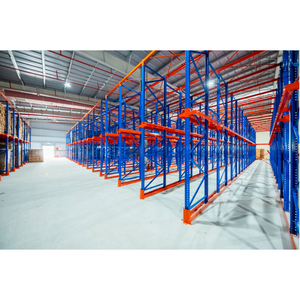 Étagère de stockage robuste en acier Q235, haute densité, assemblée, bleue/orange, avec rails de guidage boulonnés OEM - Product Image 4