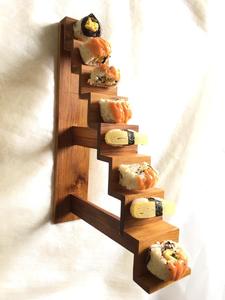 Wooden Eco-Friendly Dishwasher Safe Sushi Stairs Display Rack Triangle Shape for Sushi Presentation <b>Kitchen</b> Use - Product Image 3