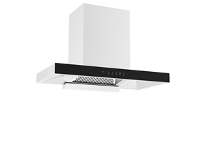 Cappa aspirante elettrica a parete WIE a forma di T, rivestita in titanio, finitura in acciaio inossidabile, classe energetica efficiente, 300W, con o senza condotto - Product Image 2