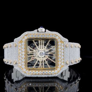 Reloj de Lujo con Caja de Diamantes, Esfera de Cristal de Zafiro y Moissanita Plateada, Movimiento de Cuarzo de 28 mm, Cierre Oculto para Hombre, Movimiento ETA, Día/ Fecha - Product Image 6