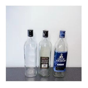 Saudi Arabia 700ml &amp; <b>750ml</b> Square Shaped Liquor Vodka Transparent Glass <b>Bottle</b> with Labels Wholesale - Product Image 2