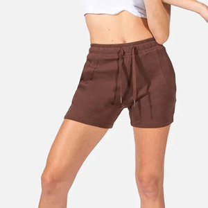 Econex Sports Brown <b>Polyester</b>/Cotton Canvas Vintage Drawstring Unisex Mid Waist Plaid Casual Breathable <b>Shorts</b> with Pockets - Product Image 1