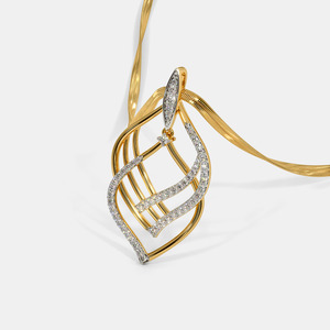 Collar con Colgante de Diamante Cultivado en Laboratorio en Forma de Lágrima Geométrica en Oro Amarillo - Product Image 5