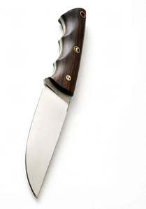 Cuchillo de hoja fija artesanal de acero satinado con punta de gota y mango de nogal natural/madera de palisandro, para bricolaje y OEM - Product Image 2